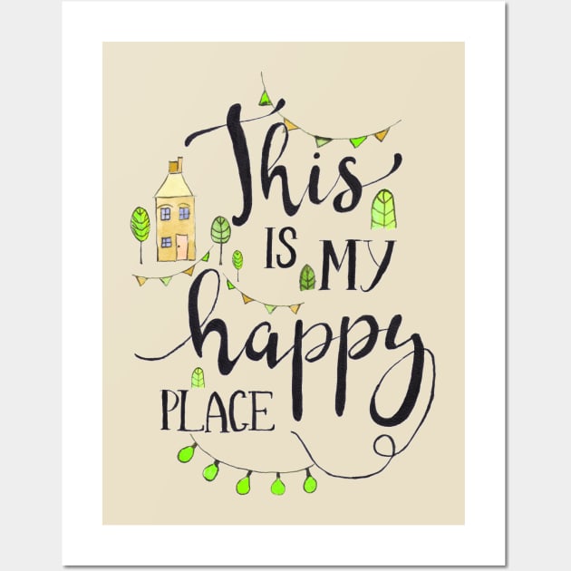 Happy place lime Wall Art by biazartstudio_digitales